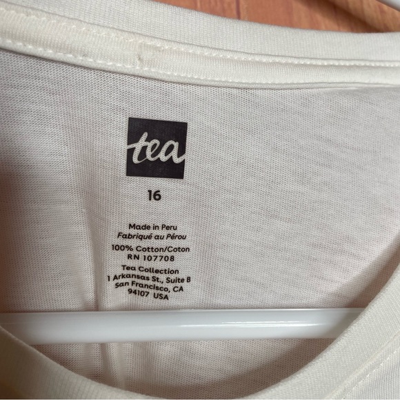 NEW Tea Collection Heart Rainbow Roll Tab Short Sleeve Graphic Tee Size 16 - Picture 5 of 5
